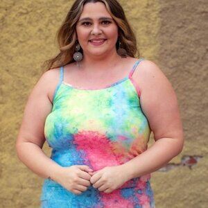 Tie Dye Cami with Adjustable Straps Size 2X